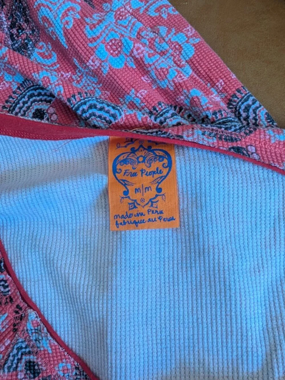 RARE free people tribal thermal printed top ASO carly shay icarly (medium)